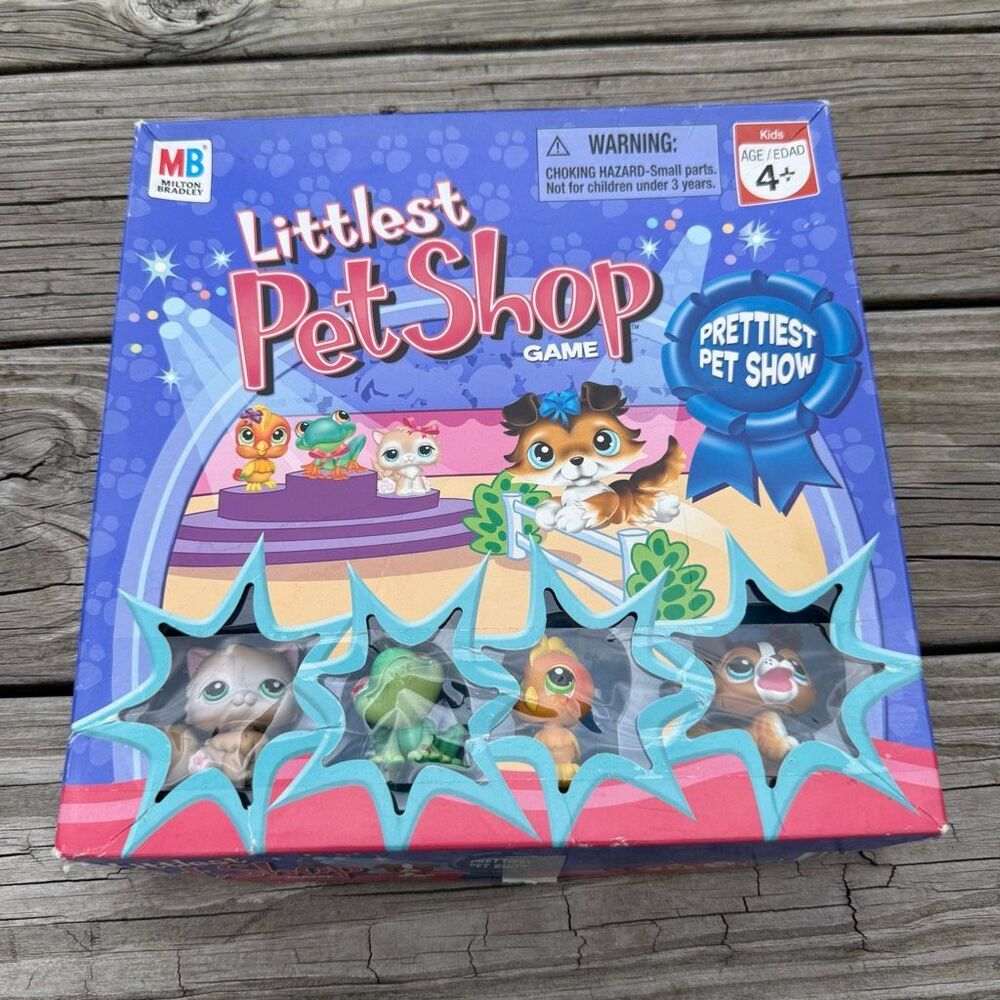 Littlest Pet Shop Prettiest Pet Show Board Game W/4 Pets